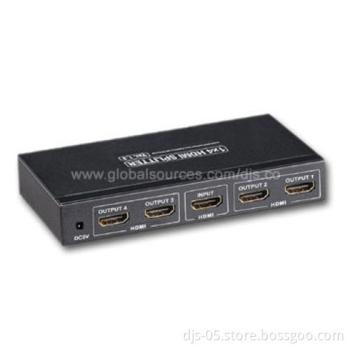 HDMI 1 x 4 Splitter, Supports 3D, CE/FCC-certified, Supports 1080i/p Resolution, HDCP Compliant